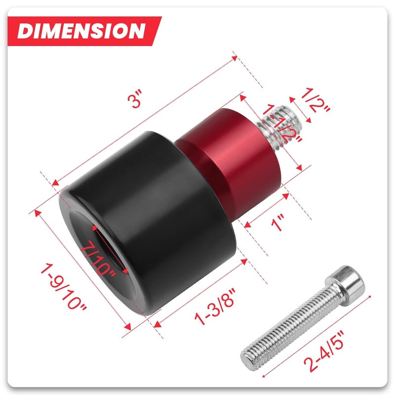 kekykm Motorcycle Engine Guard Saddlebag Guard Crash Bar Decorative wheel Rotatable End Sliders M12 Screw compatible with Harley Davidson Touring Softail Flat Out Tip Over Bar (Red-End Sliders) - Image 2